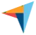 A multicolored image of a cross on a black background.