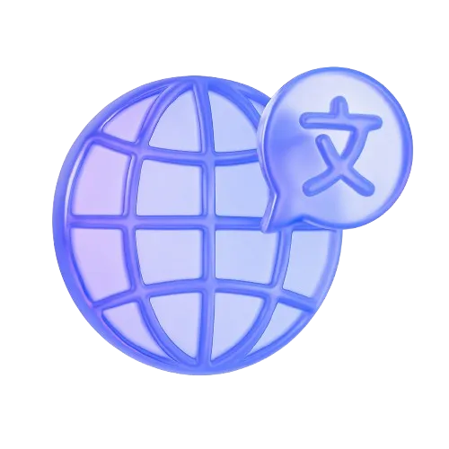 A blue and white globe with an x on it.