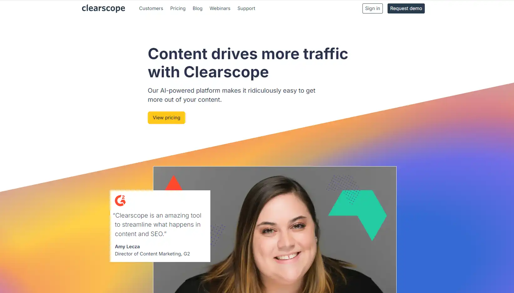 Clearscope uses AI to provide keyword suggestions and content grading that’s spot-on