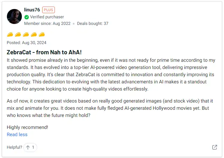 Top notch creators are all satisfied with Zebracat