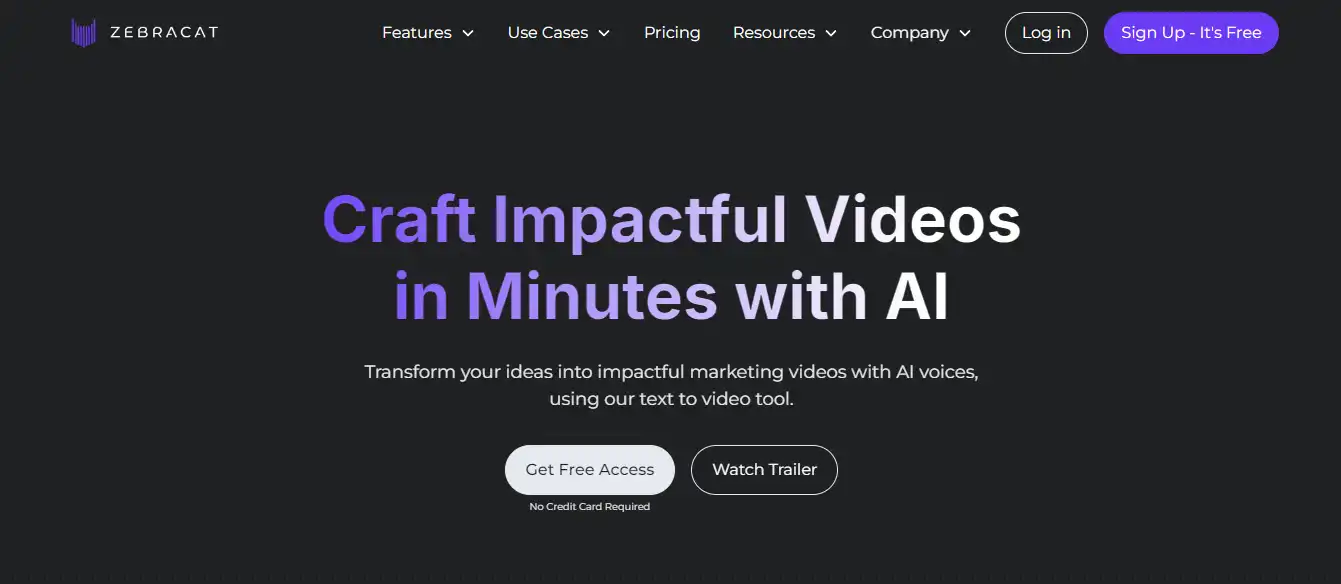zebracat is one of the leading services in text to video AI
