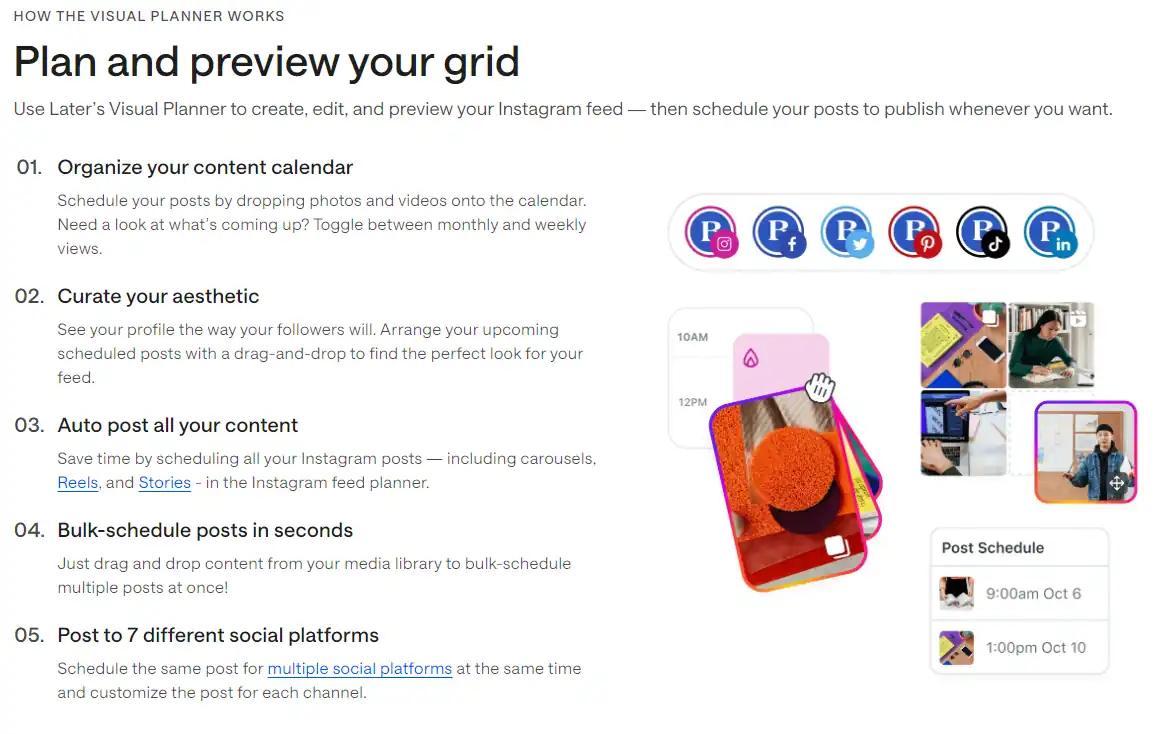 Later social media scheduler for social media posts