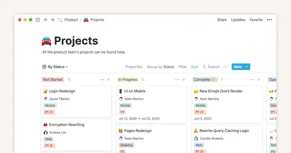 Notion flexible workspace designed for note-taking, project management, and collaboration