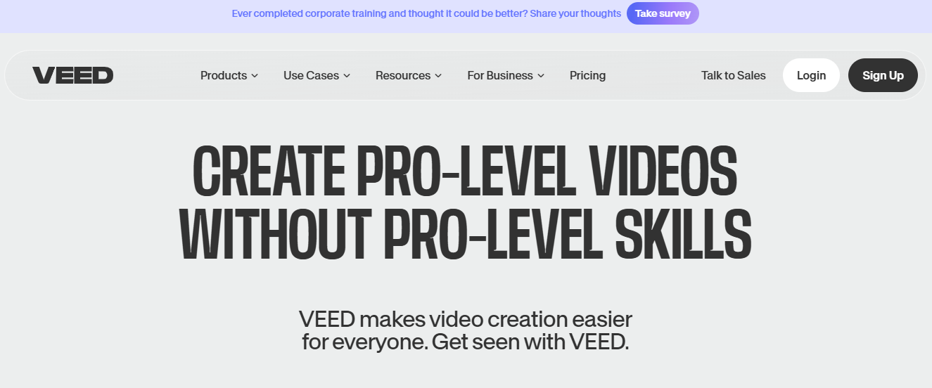 Veed.io browser video editor