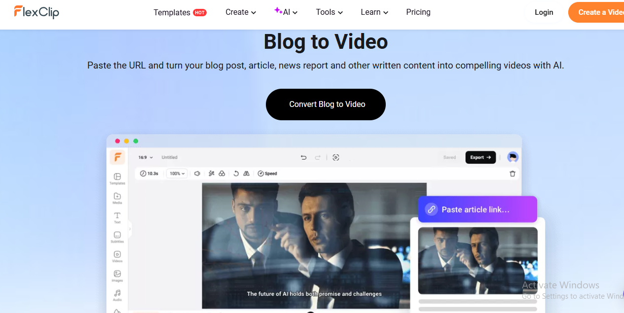 FlexClip lightweight video editor