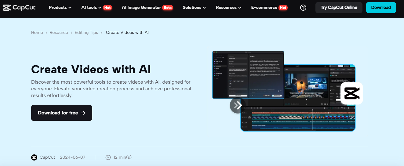 CapCut free Clipchamp alternative