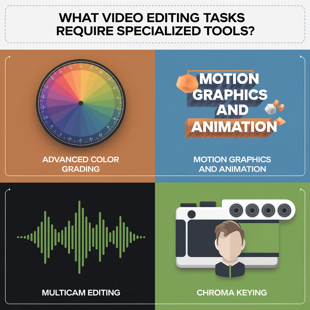 Infographic illustrating video editing tasks.