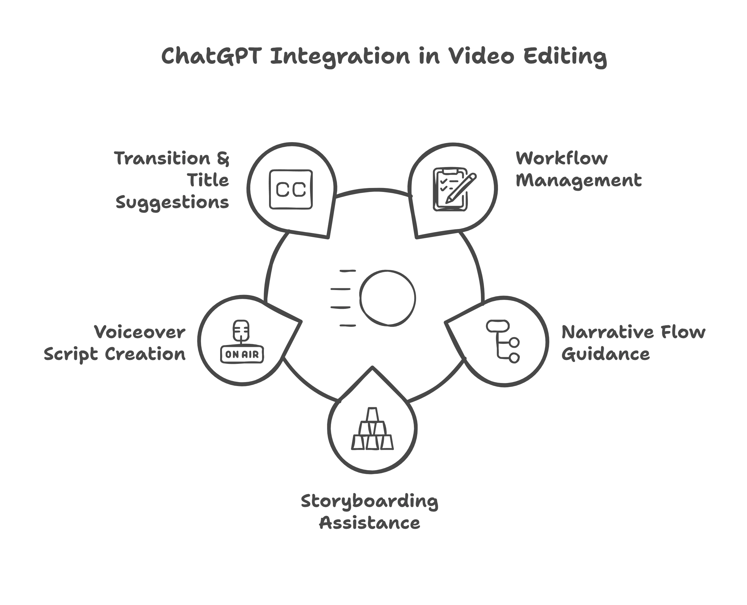 Diagram showing ChatGPT integration in video editing.