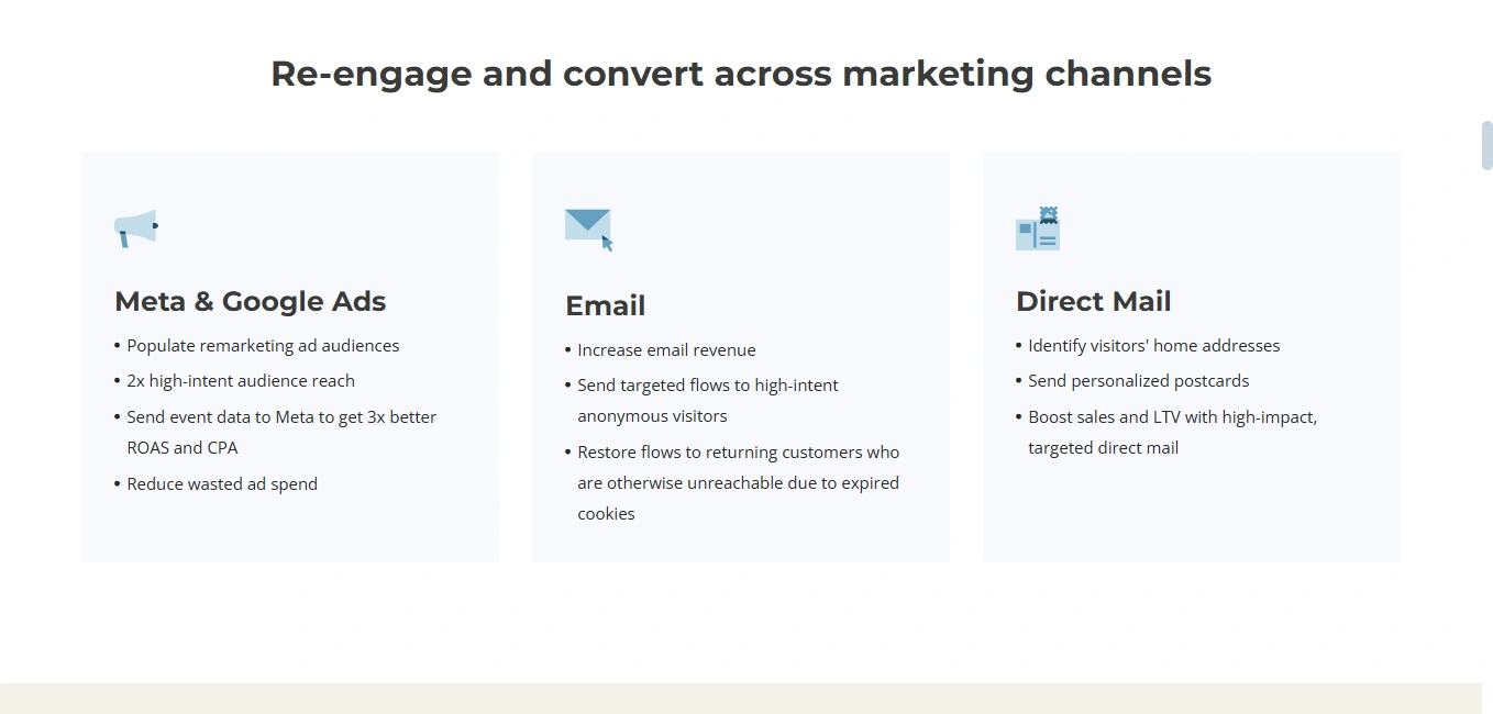 MobileMonkey's feature interface.