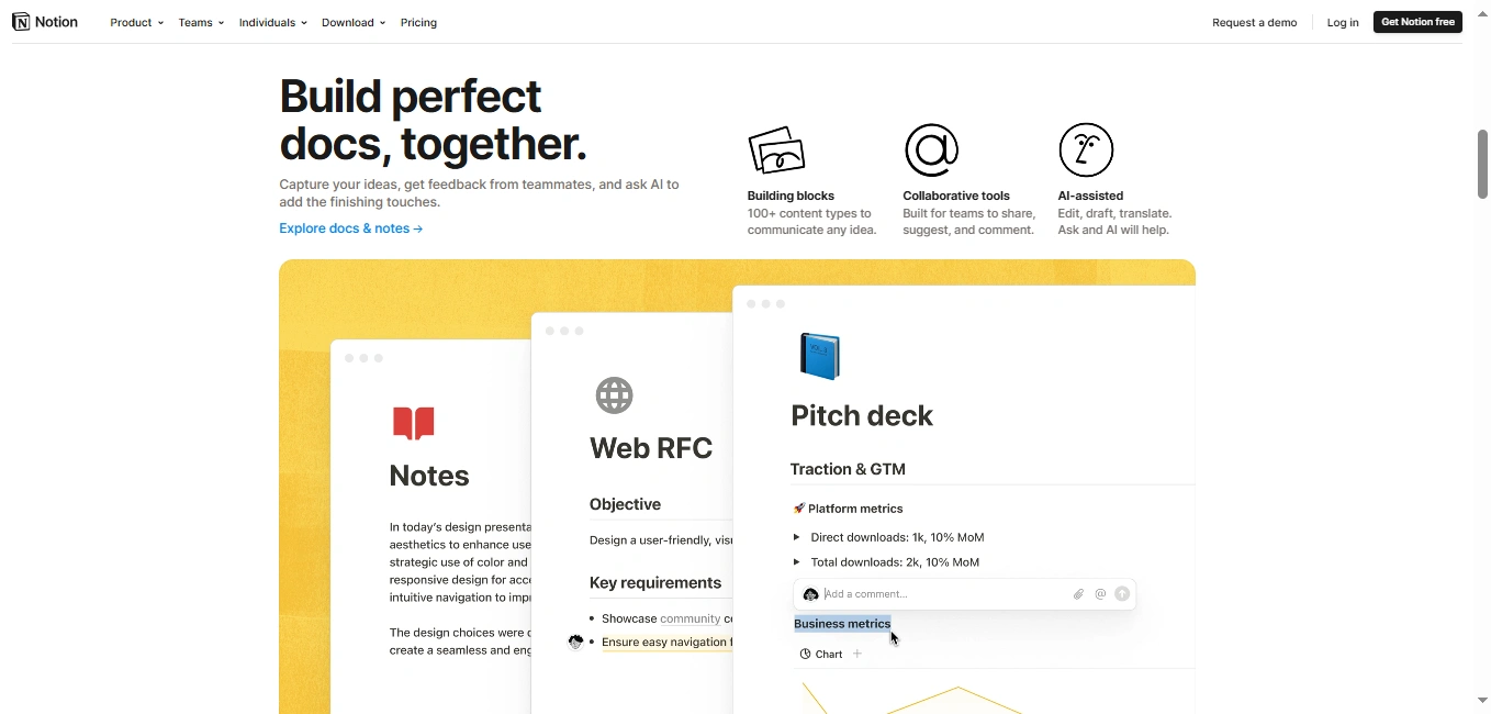 Notion's dashboard.