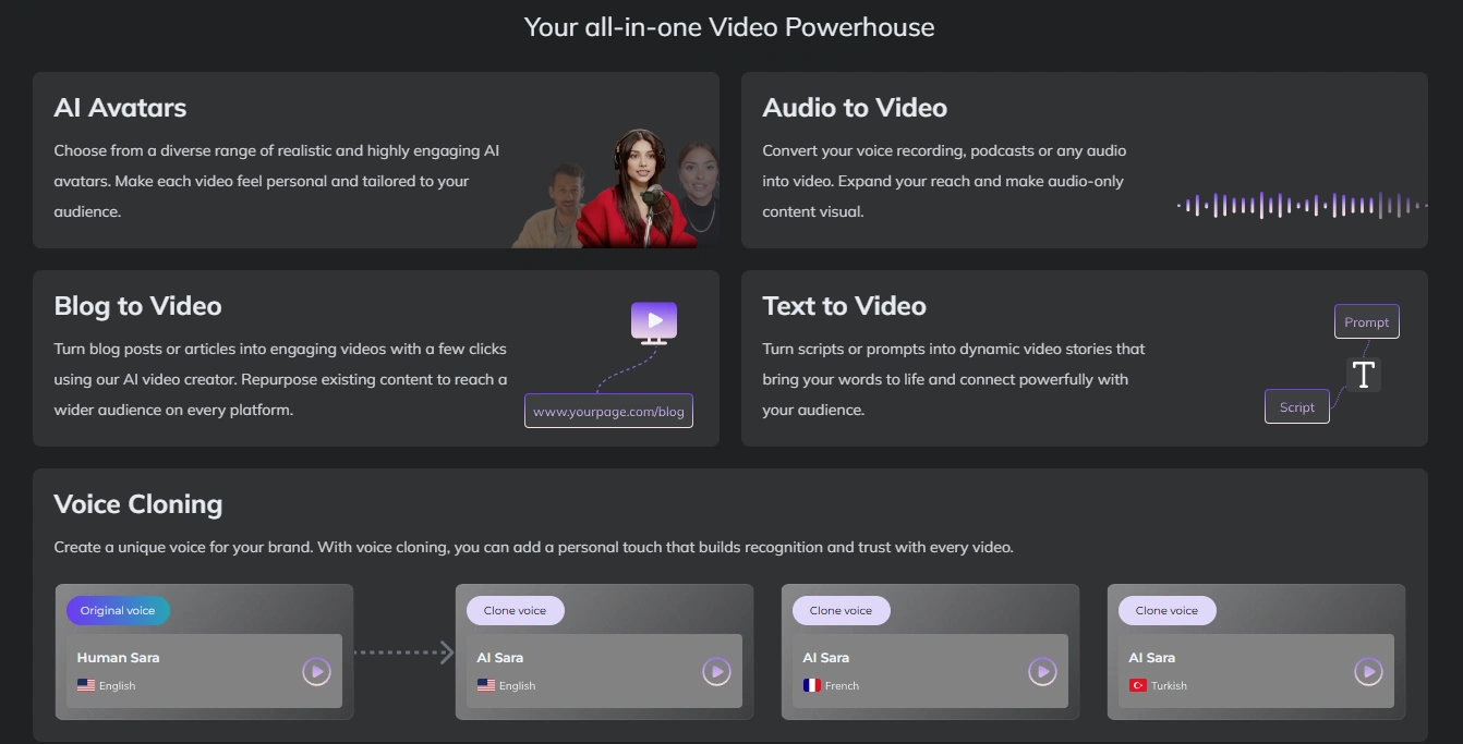 Zebracat's video creation interface.