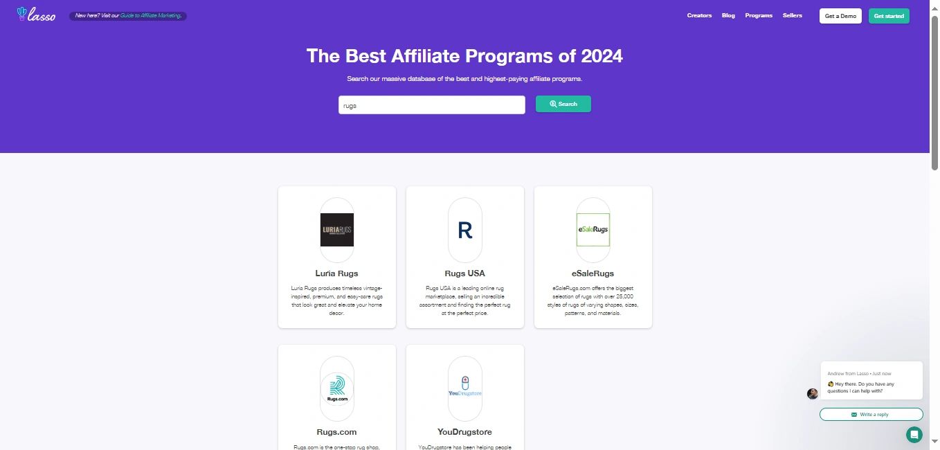 Lasso's webpage.