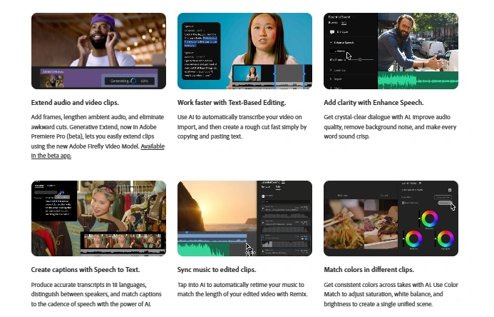 Adobe Premiere Pro's webpage.