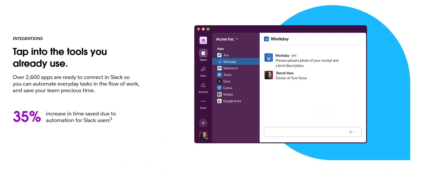 Slack's webpage.