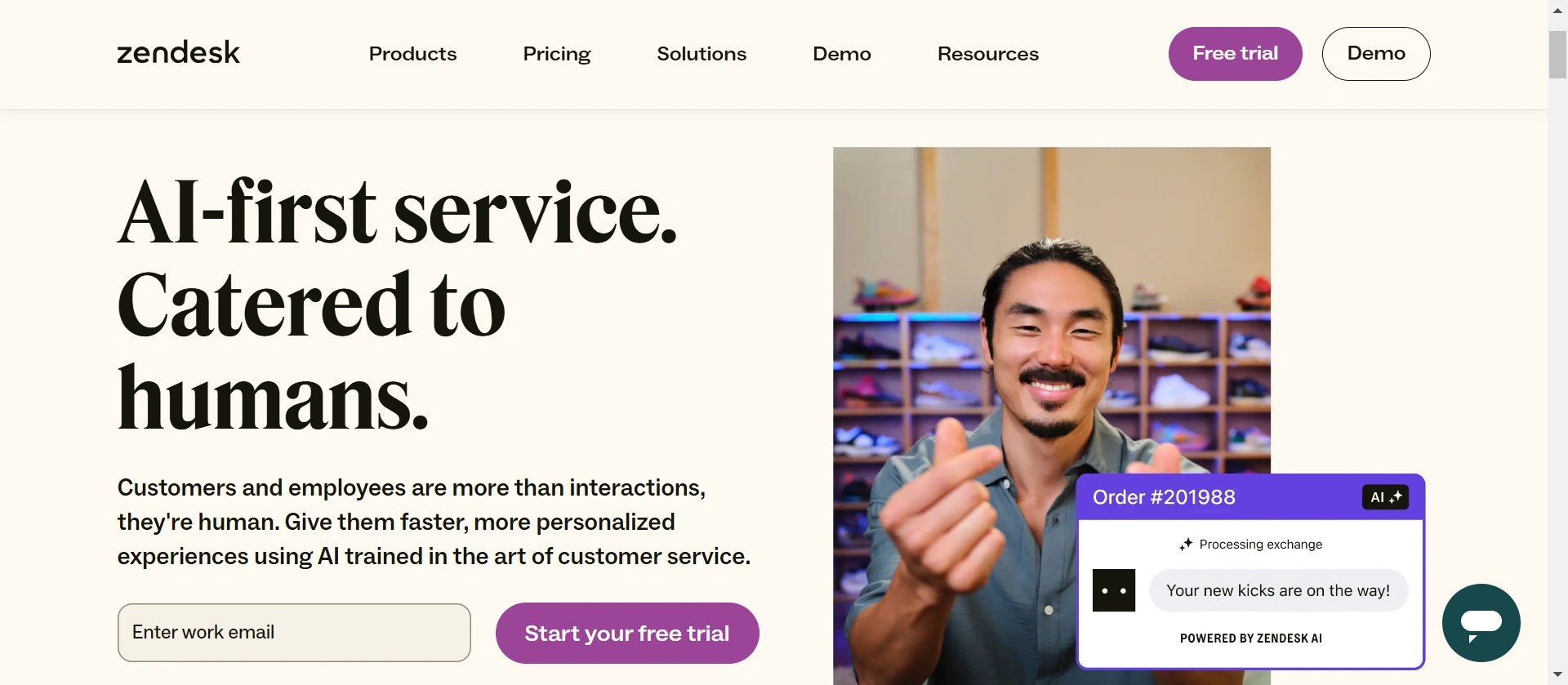 Zendesk's webpage.
