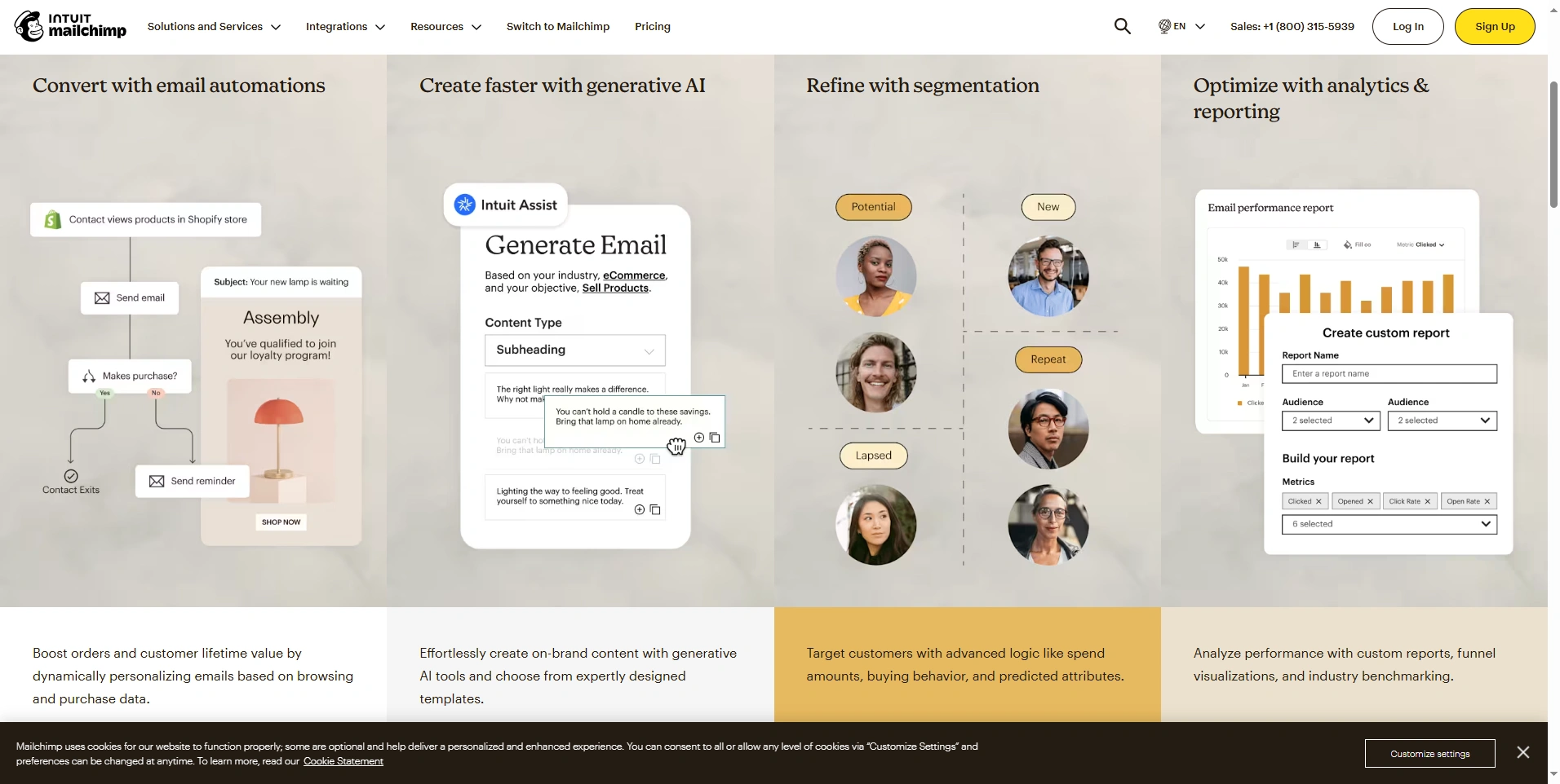 Mailchimp's homepage.