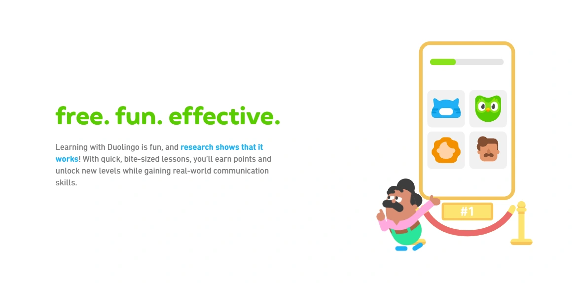 Duolingo's webpage.
