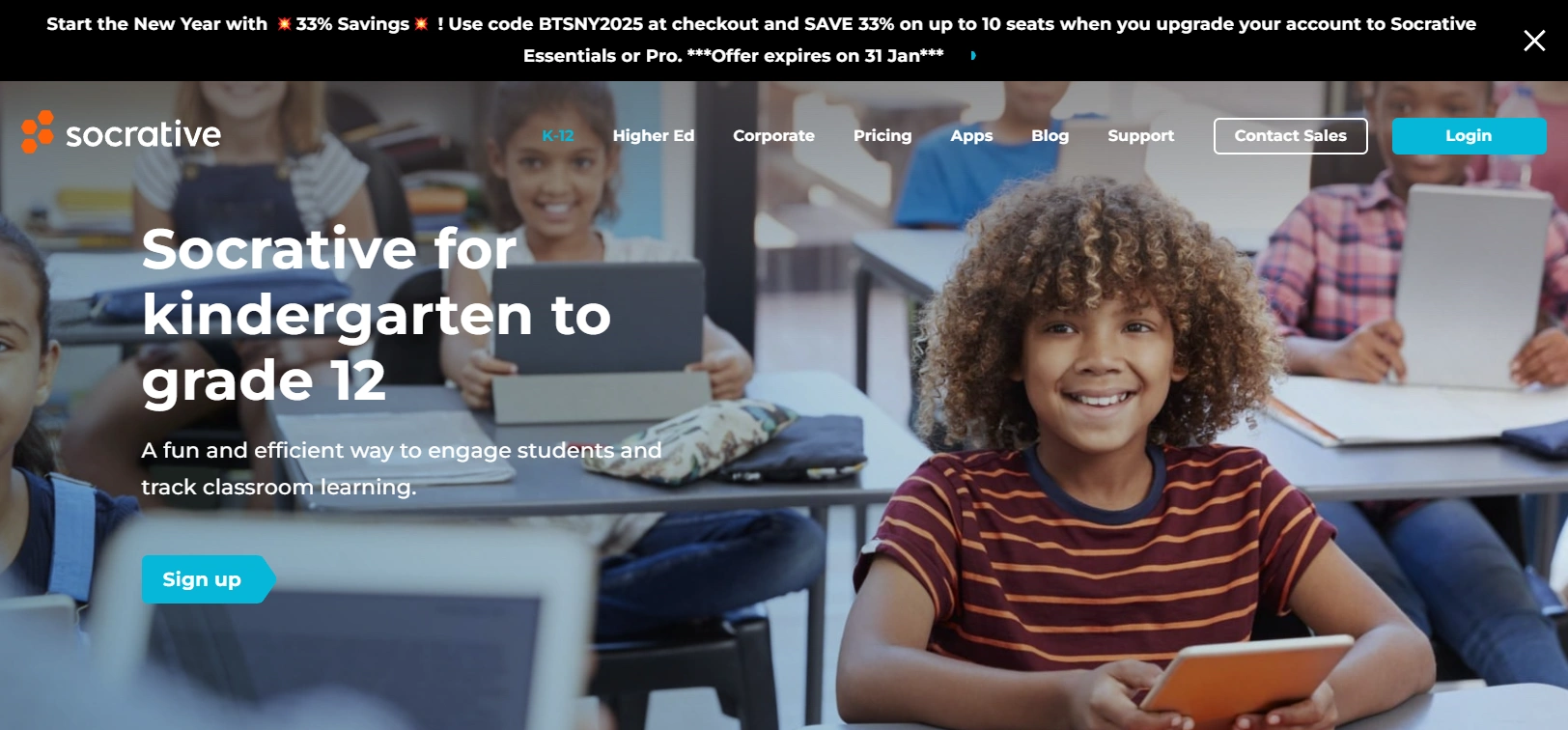 Socrative's webpage.