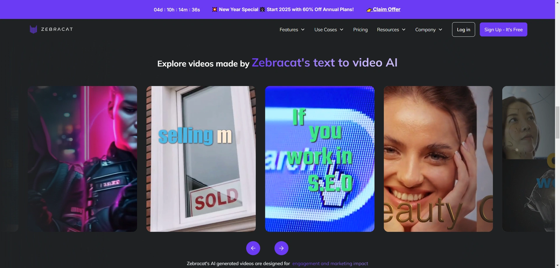 Zebracat's homepage.