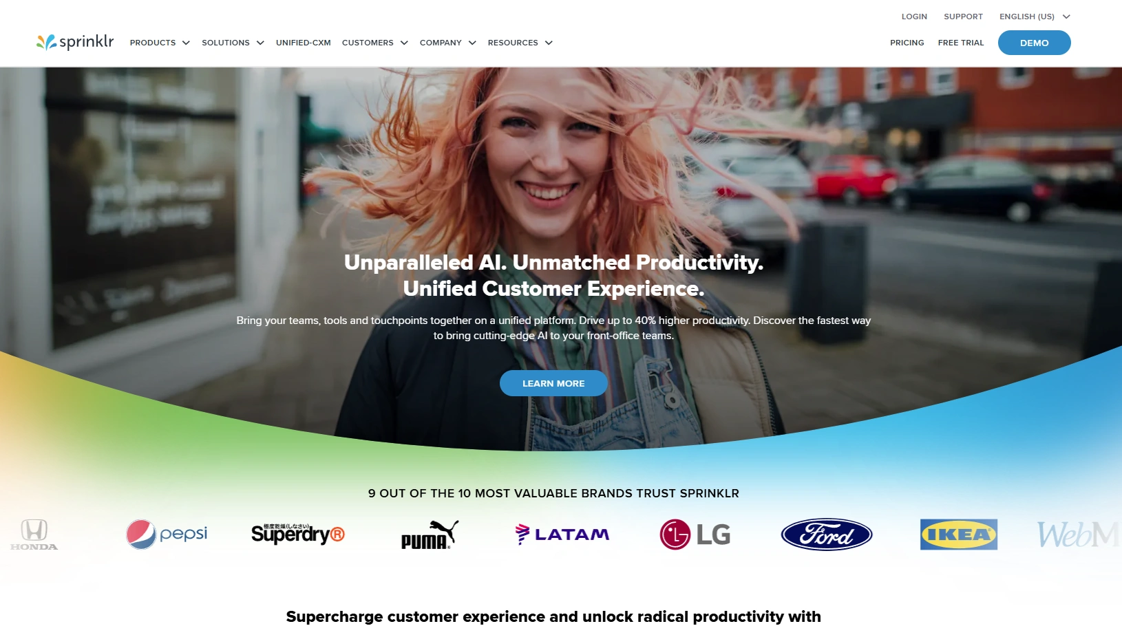Sprinklr's webpage.