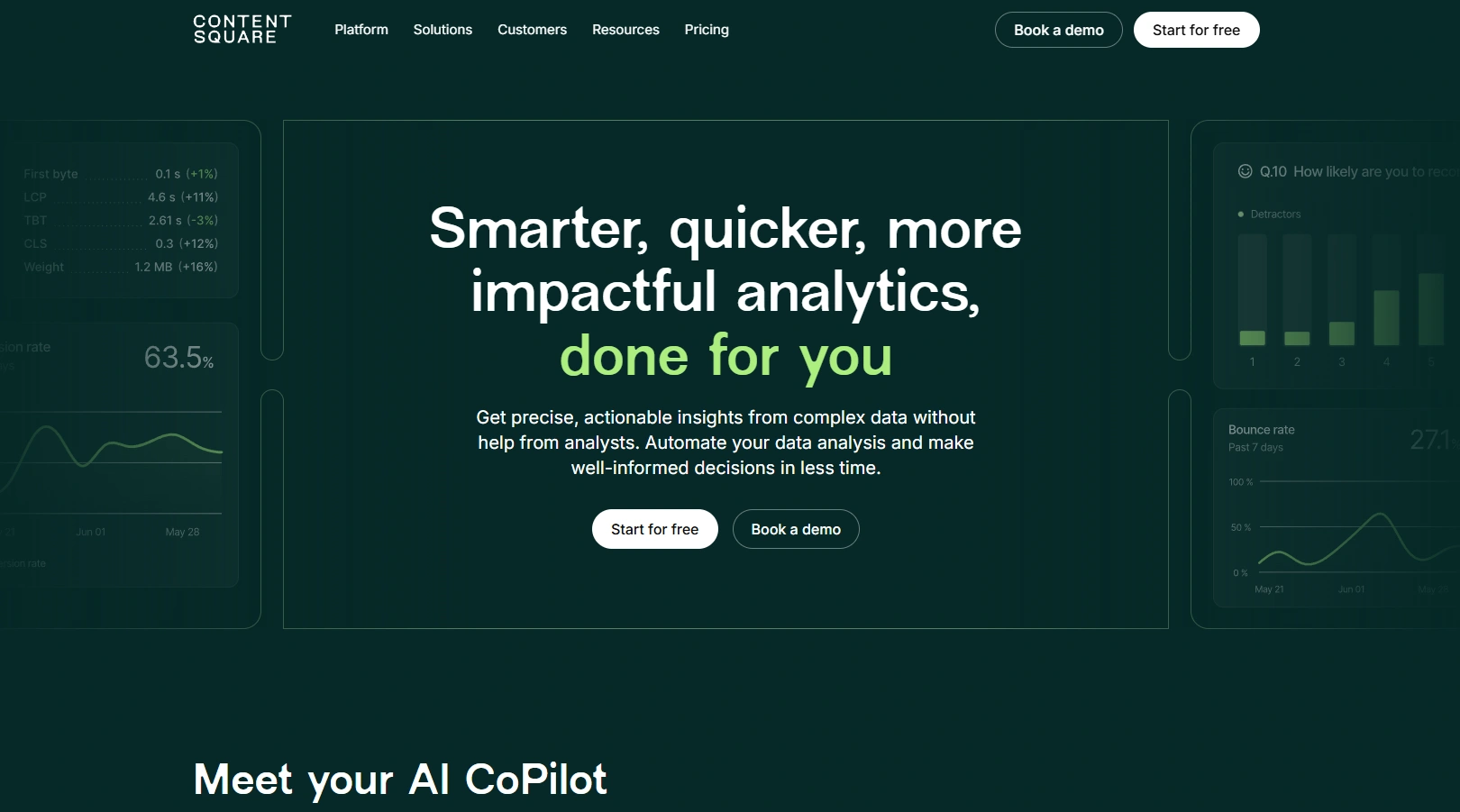 Contentsquare AI's webpage.