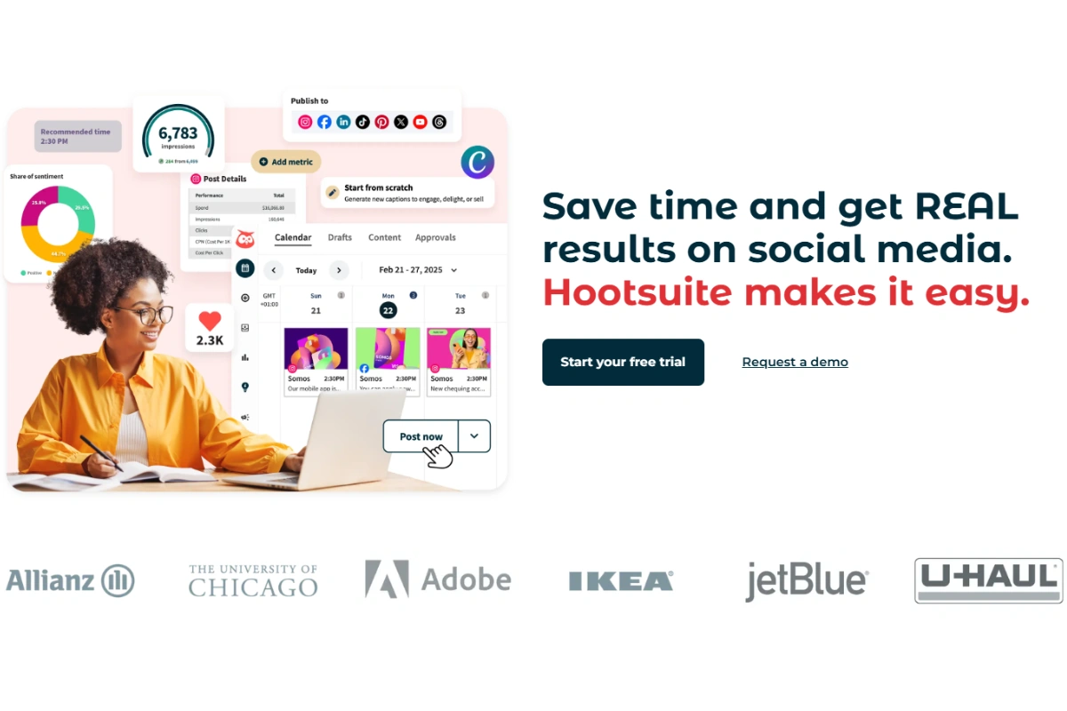 Hootsuite's webpage.