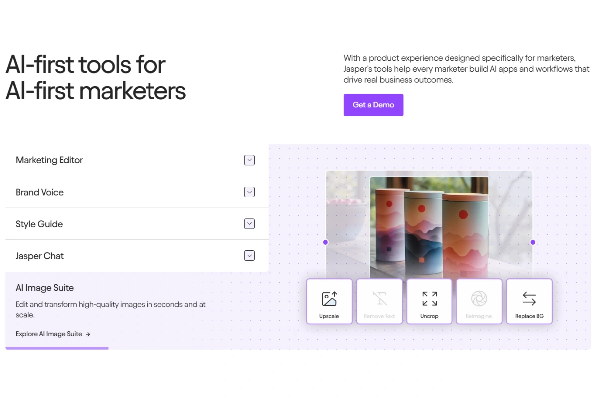Jasper AI's webpage.