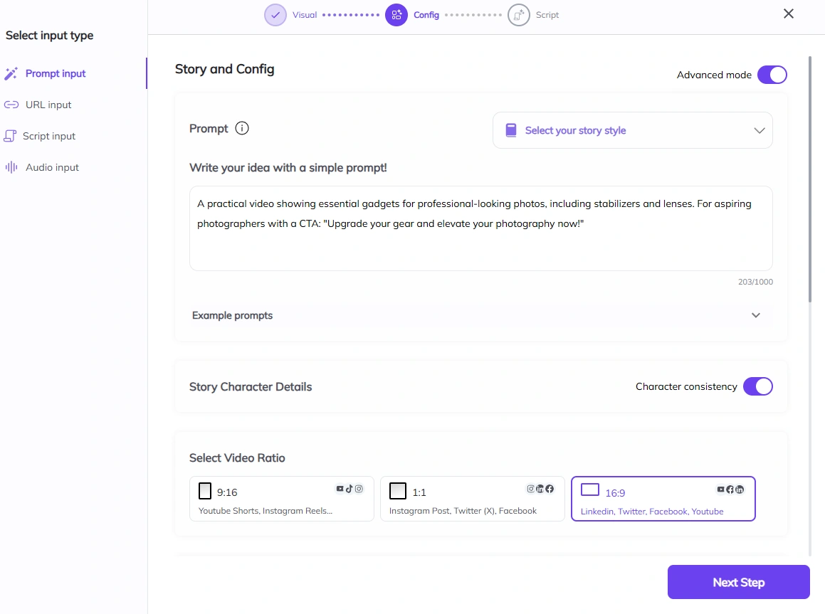 Zebracat's video editing interface.