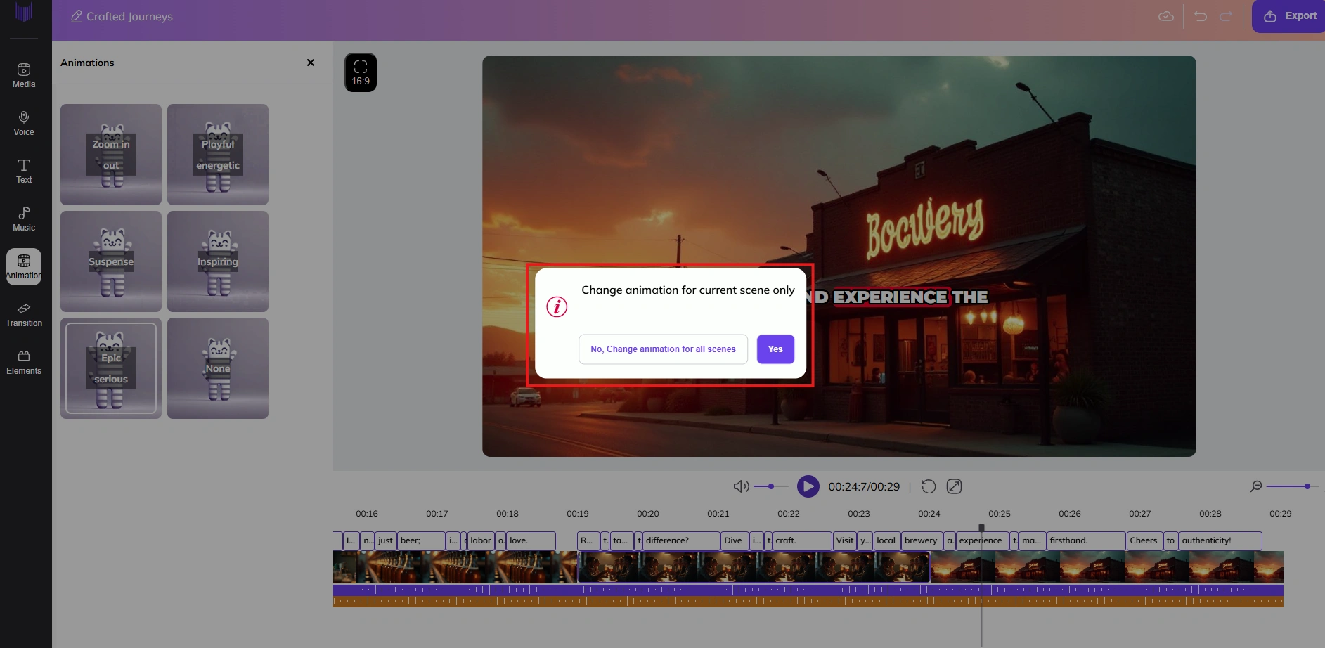Zebracats animation interface.