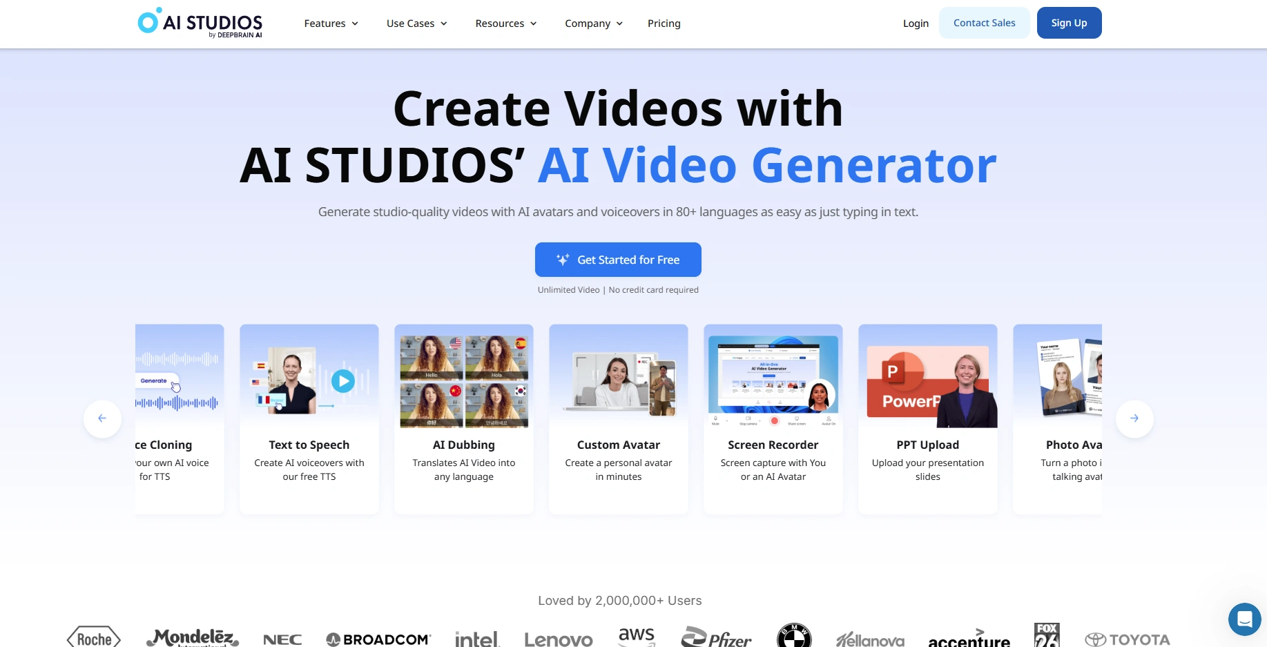 AI Studio's webpage.