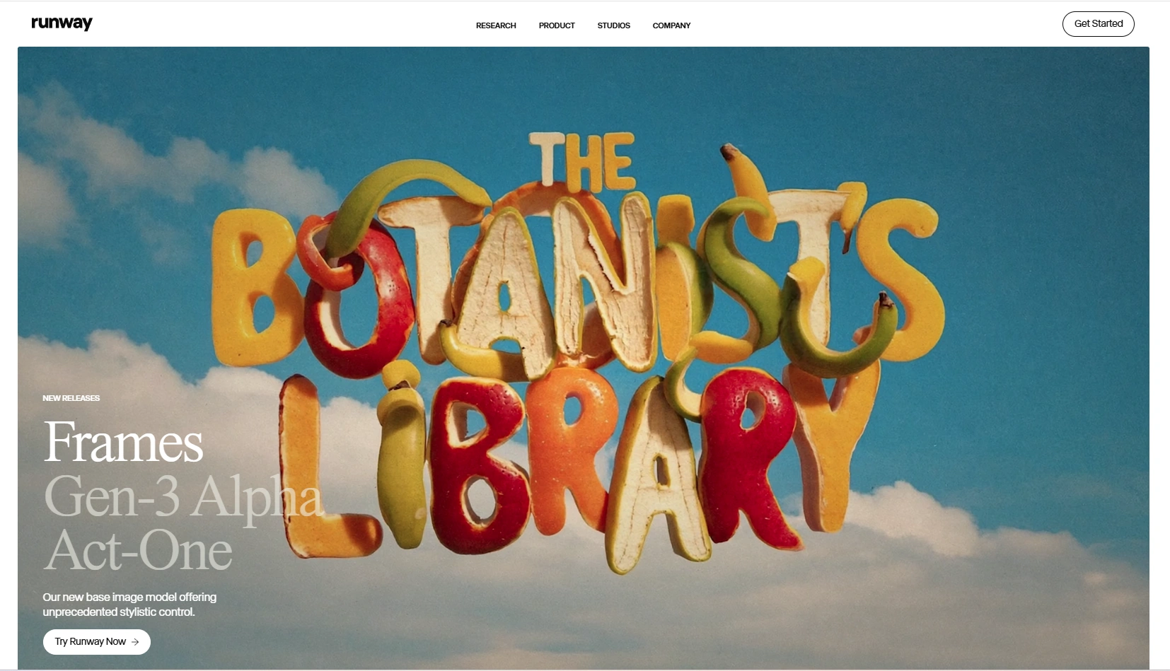 Runway's webpage.