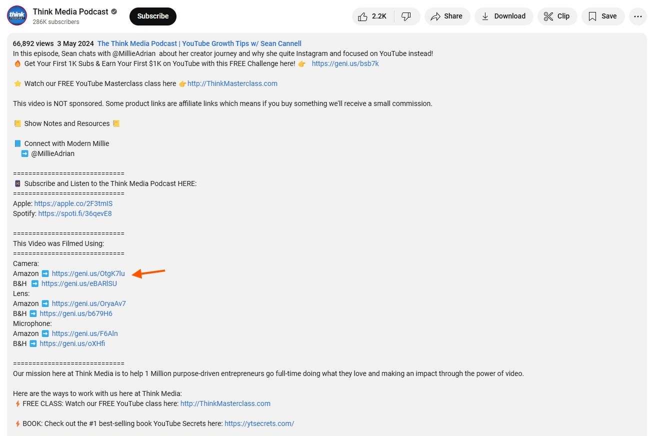 Think Media Podcast's YouTube video description.