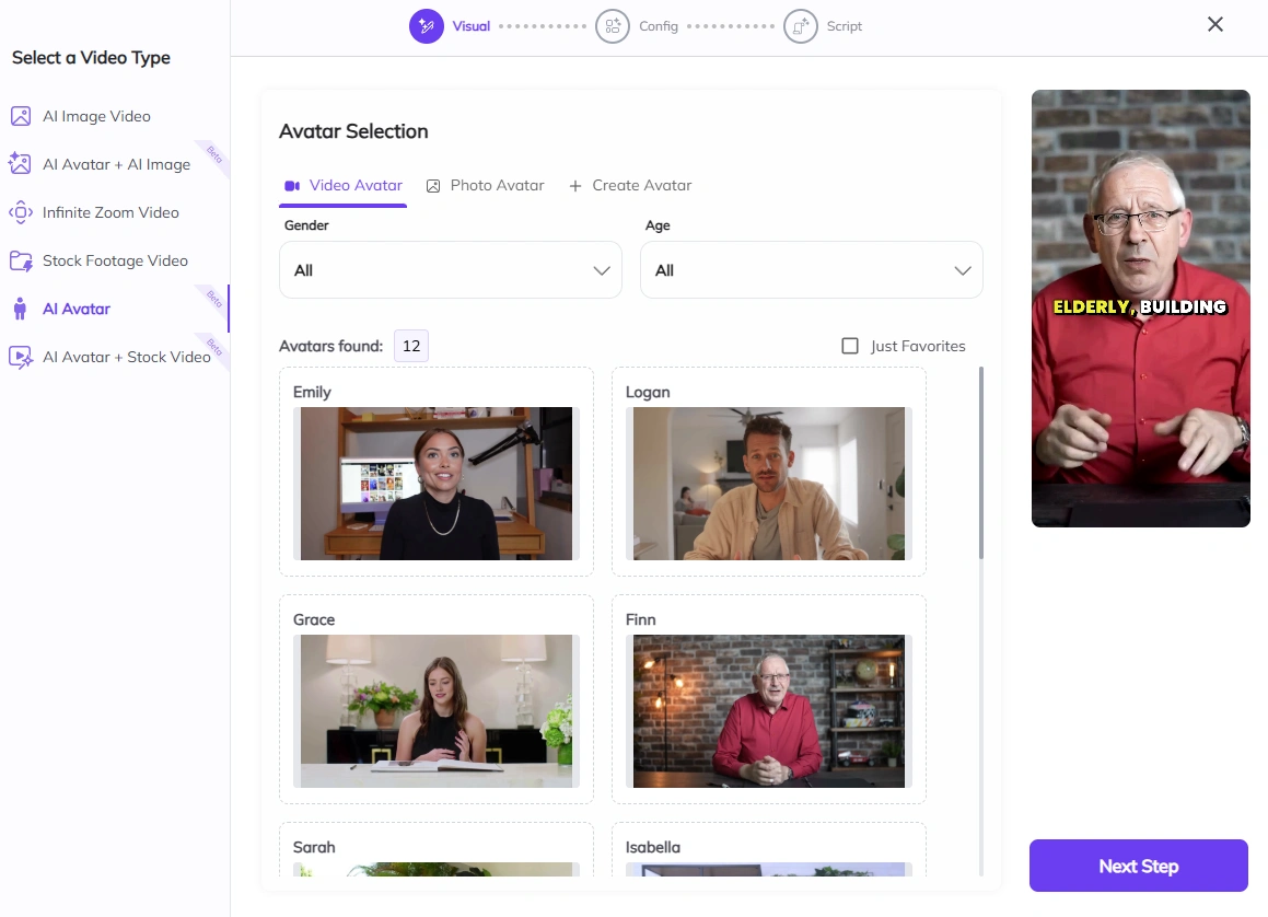 Zebracat's video editing interface.