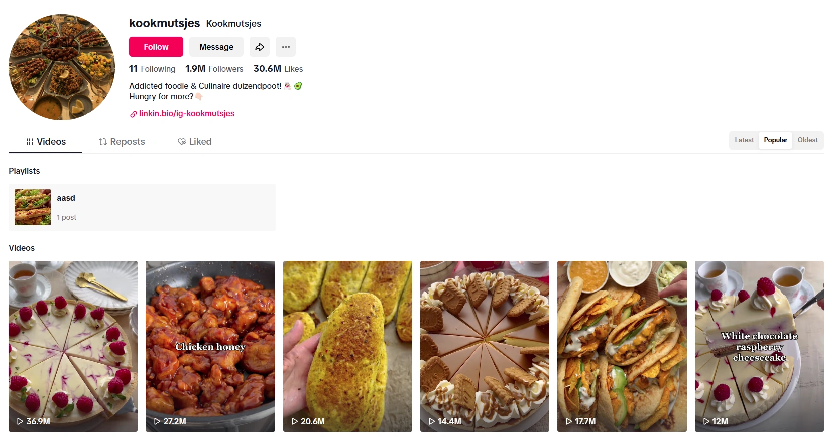 Kookmutsjes' TikTok.