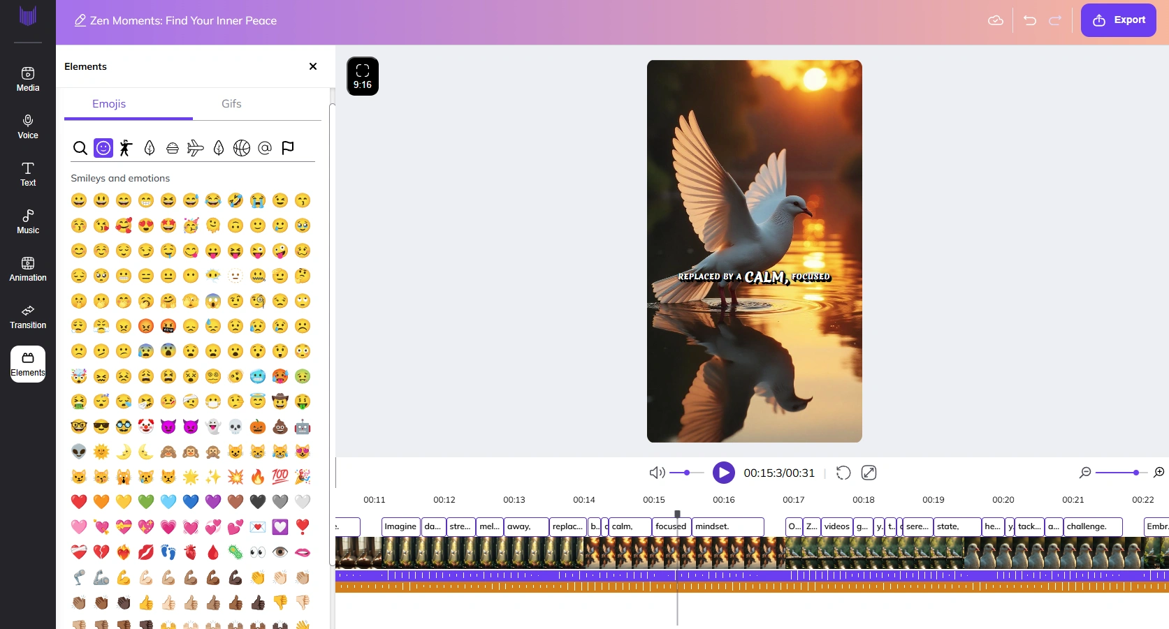 Zebracat's video editing interface.