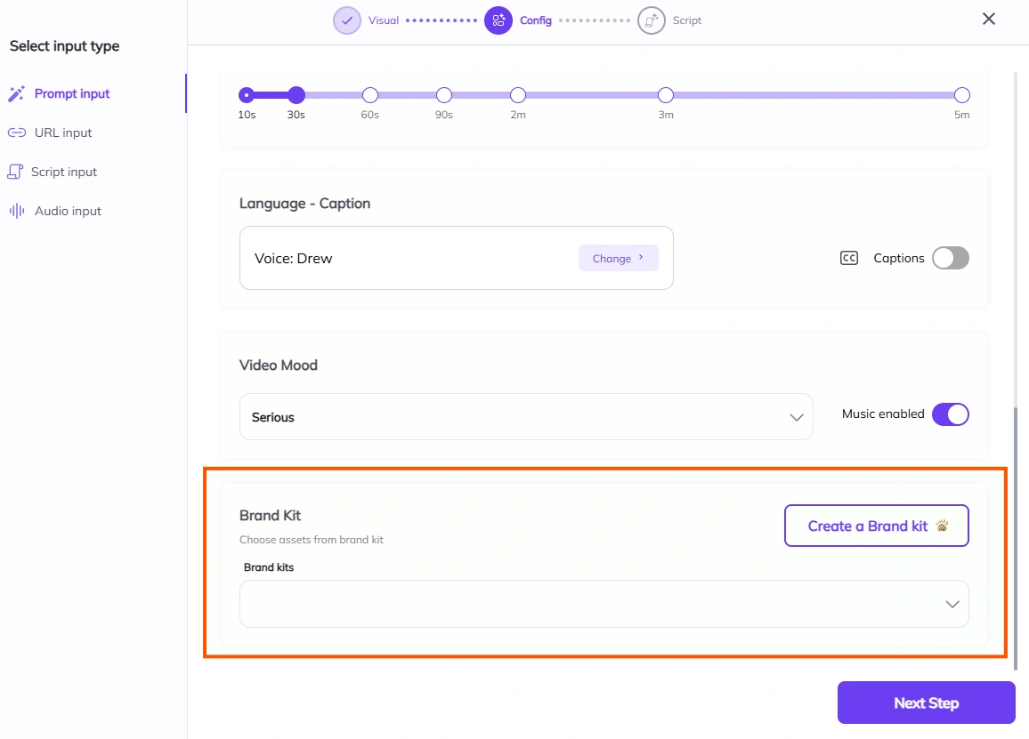 Zebracat's video editing interface.