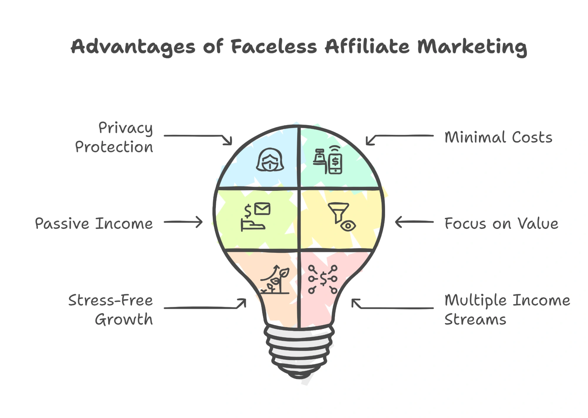 Infographic on faceless affiliate marketing.