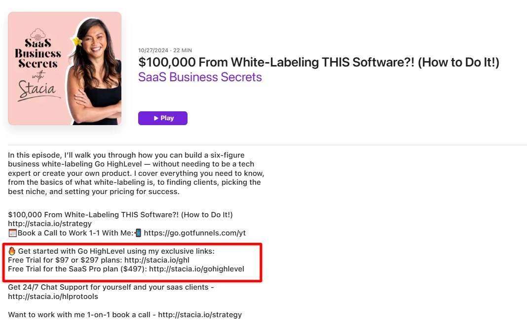 Saas Business Secret's affiliate links.