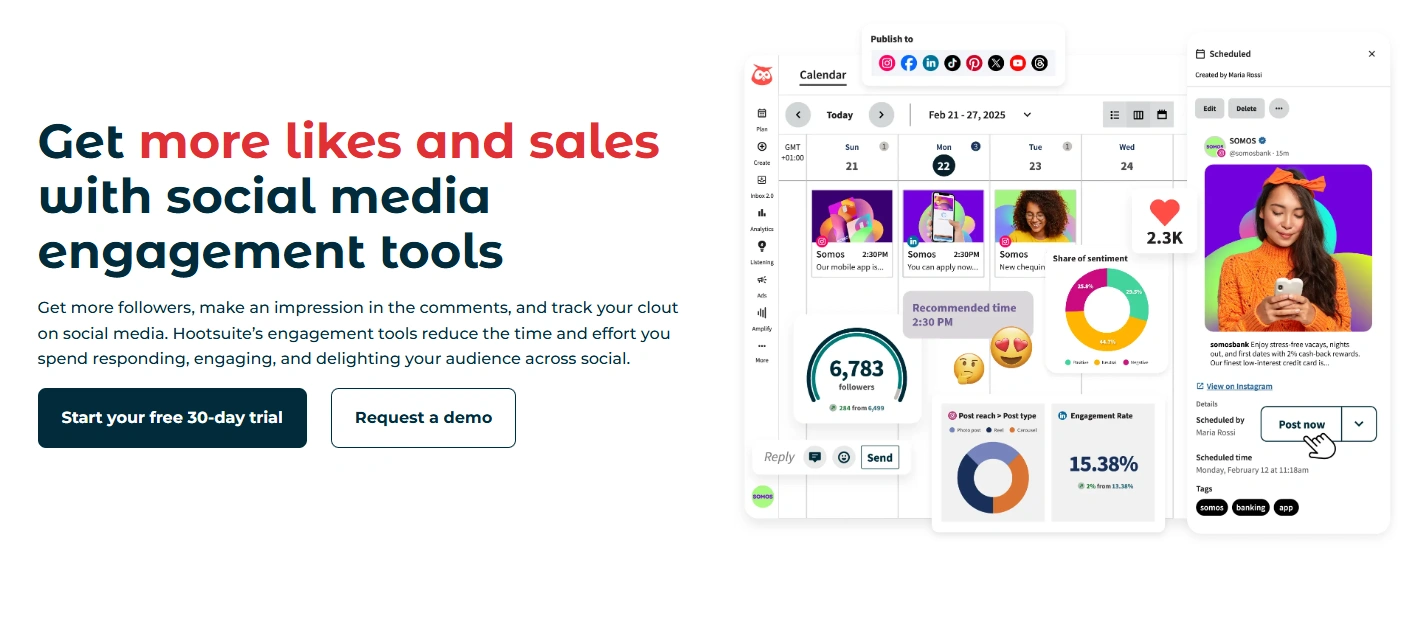 Hootsuite's webpage.