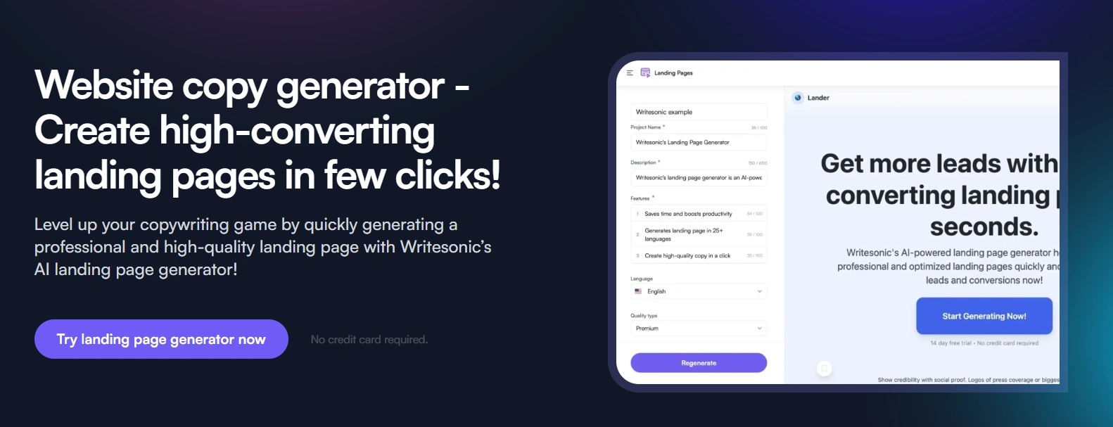 Writesonic's promotional page.