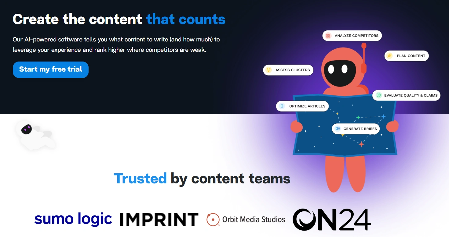 Marketmuse's promotional page.