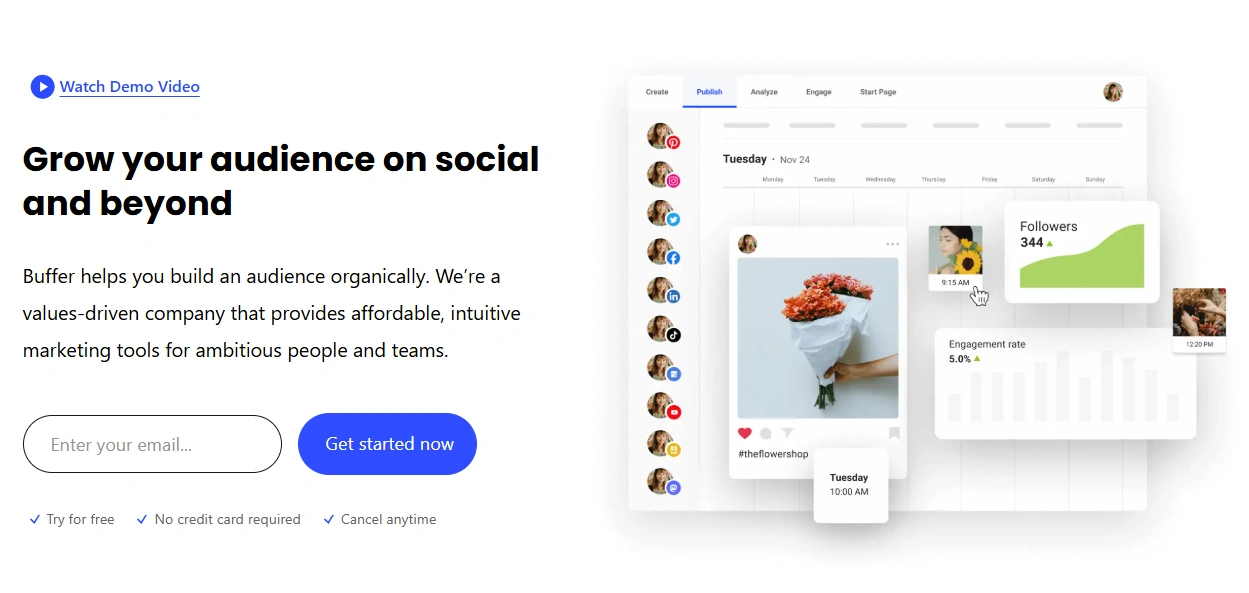 Buffer's webpage.