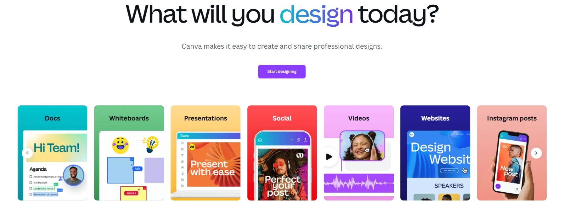 Canva's webpage.
