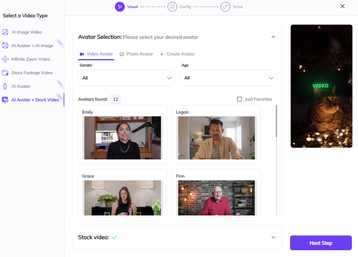 Zebracat's video editing interface.