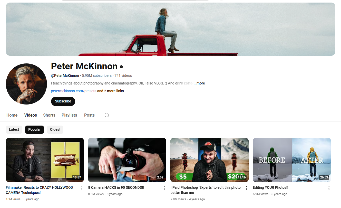 Peter McKinnon's YouTube channel.