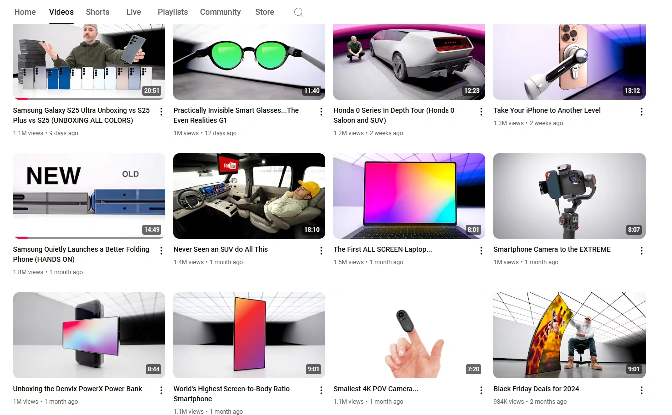 Unbox Therapy's YouTube videos.