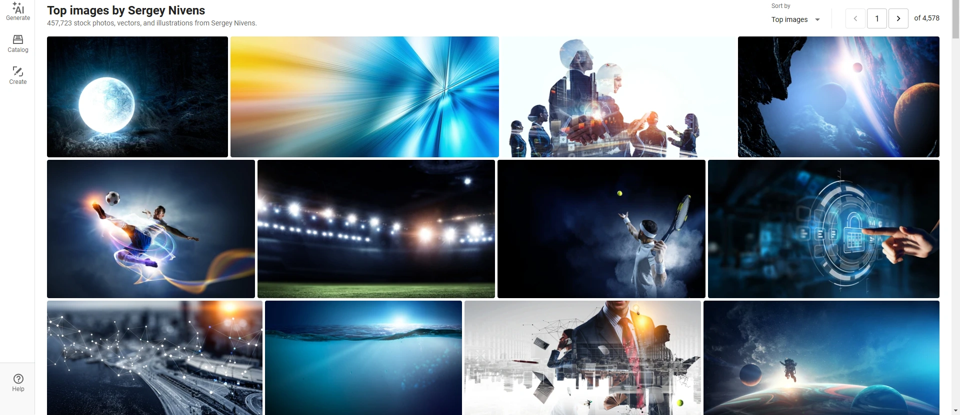 Shutterstock's top images result for Sergey Nivens.
