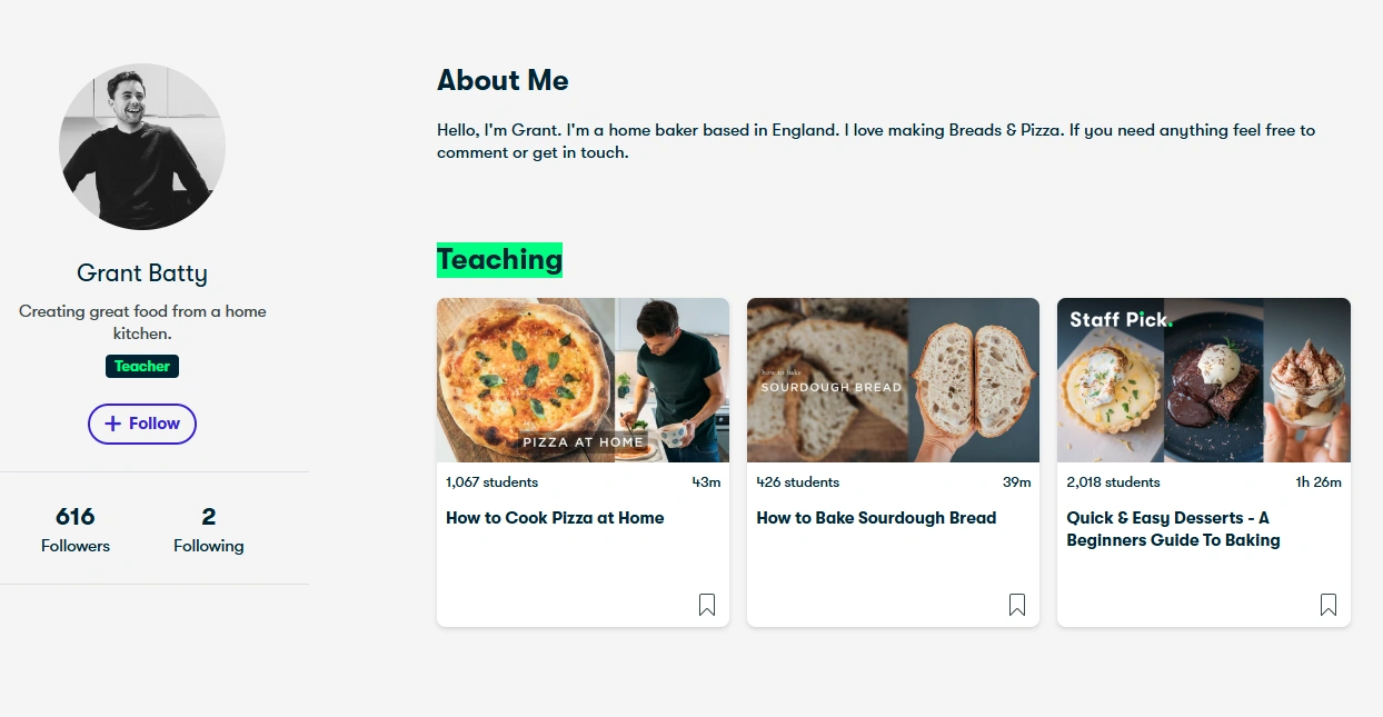 Brant Batty's Skillshare profile.