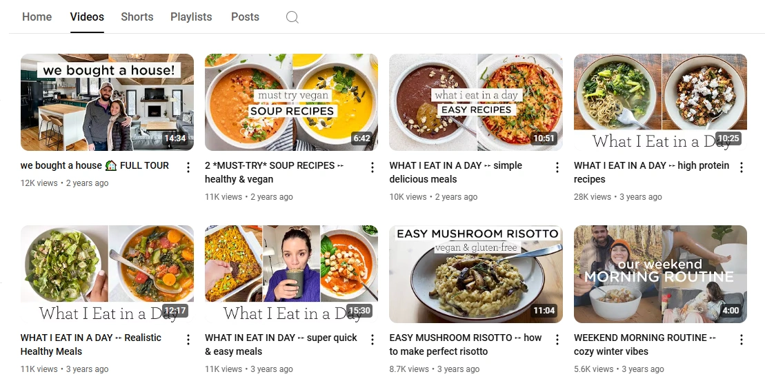 Simply Quinoa's YouTube videos.