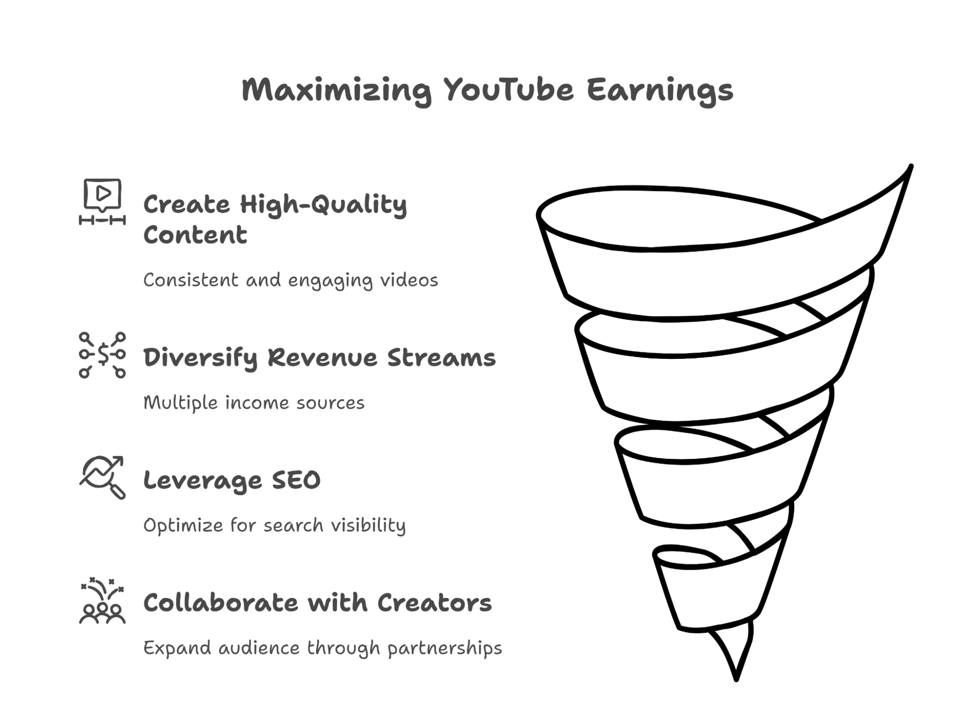 Outline of strategies for maximizing YouTube earnings.
